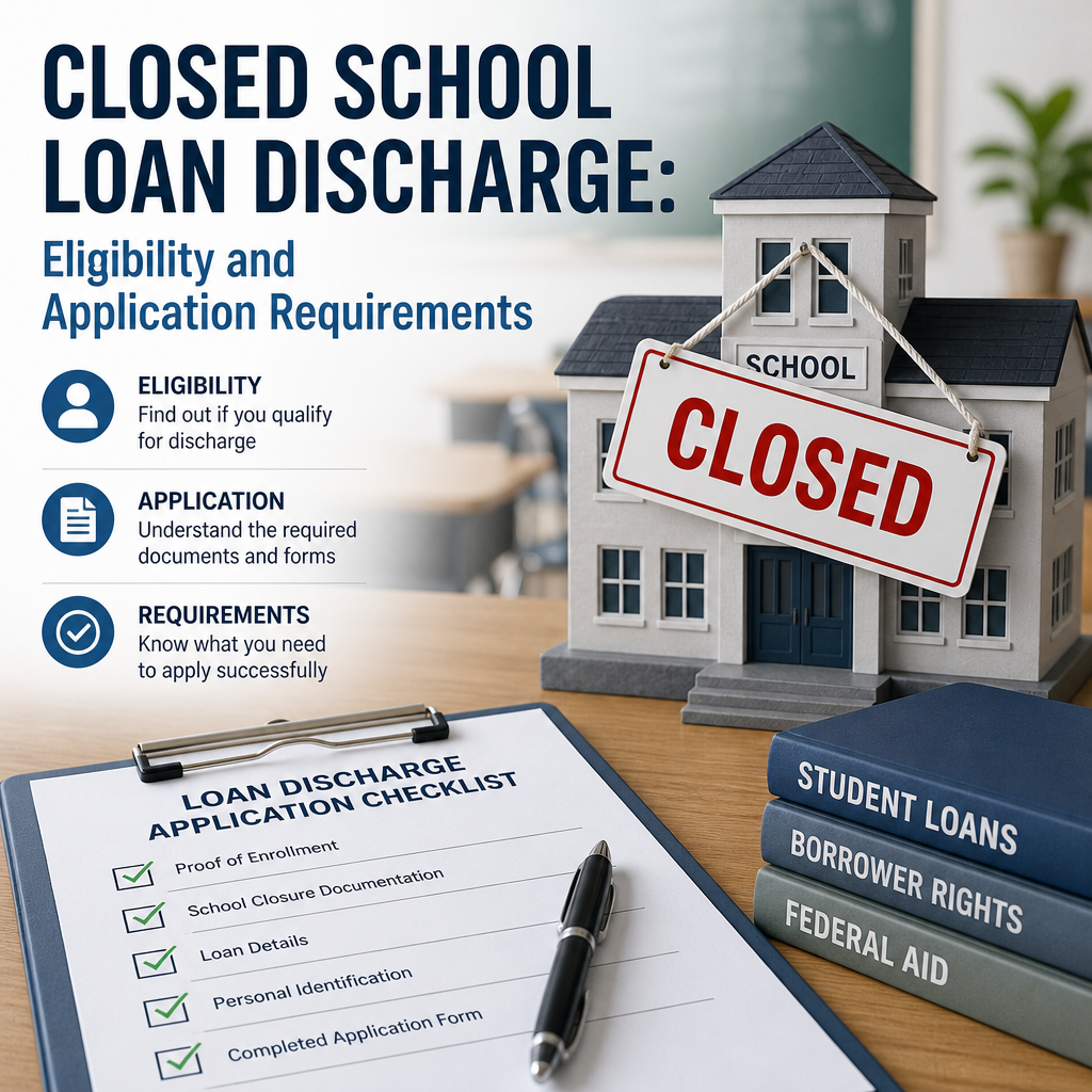 Checklist and student loan resources for closed school loan discharge eligibility and application requirements