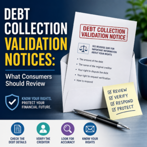 Guide to debt collection validation notices for consumers to review, verify, respond, and protect financial rights