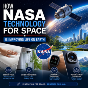 NASA technology developed for space shown in memory foam, water purification, wearables, and digital cameras