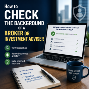 Checklist for checking a broker or investment adviser's credentials and disclosures