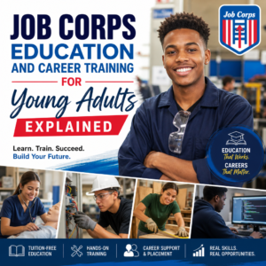 Young adults in Job Corps training classroom learning hands-on job skills and career support