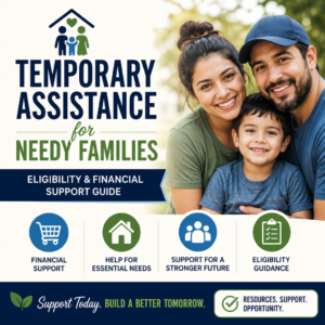 Temporary assistance for needy families eligibility and financial support guide infographic