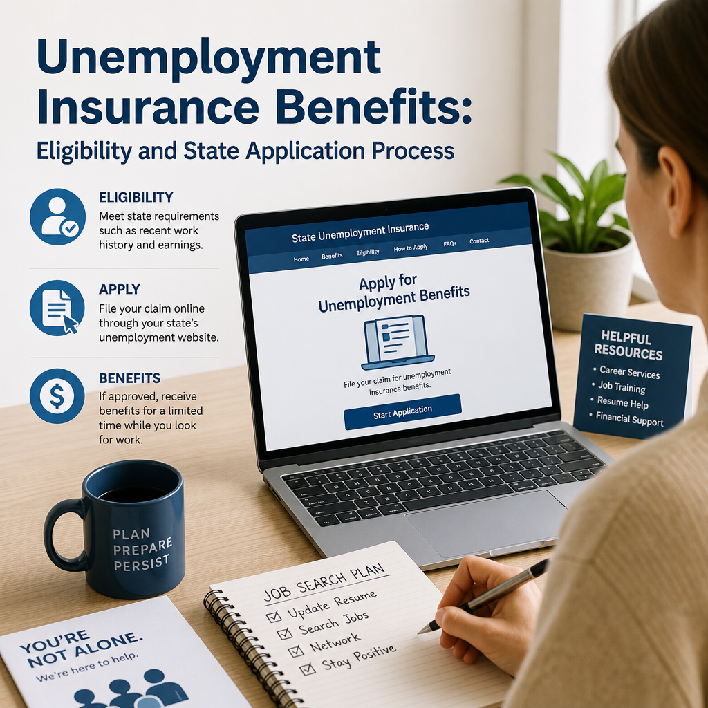Unemployment insurance eligibility and application process guide with job search planning tips