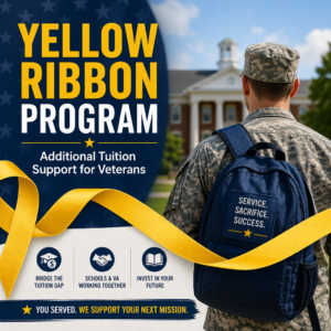 Yellow Ribbon Program banner showing tuition support resources for veterans and eligible family members